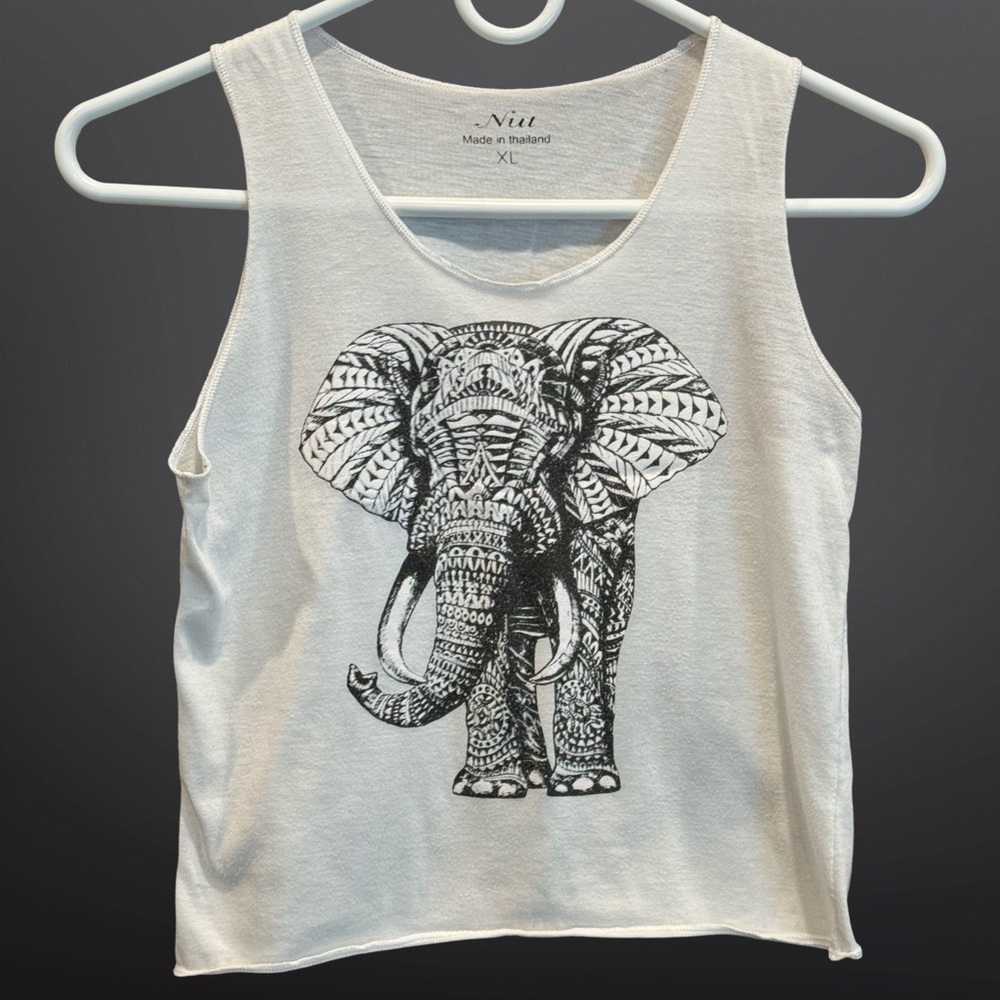 Nut Tank Top from Thailand, Size Youth xl, White